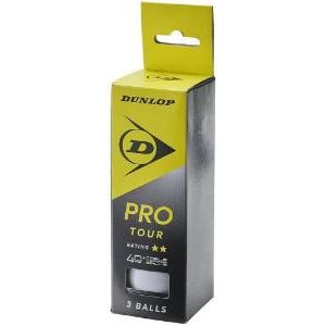 Dunlop Pro Tour Table Tennis Balls White x3